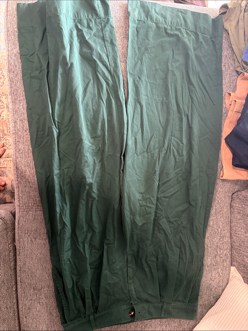 LOFT Forest Green Wide-Leg Pants